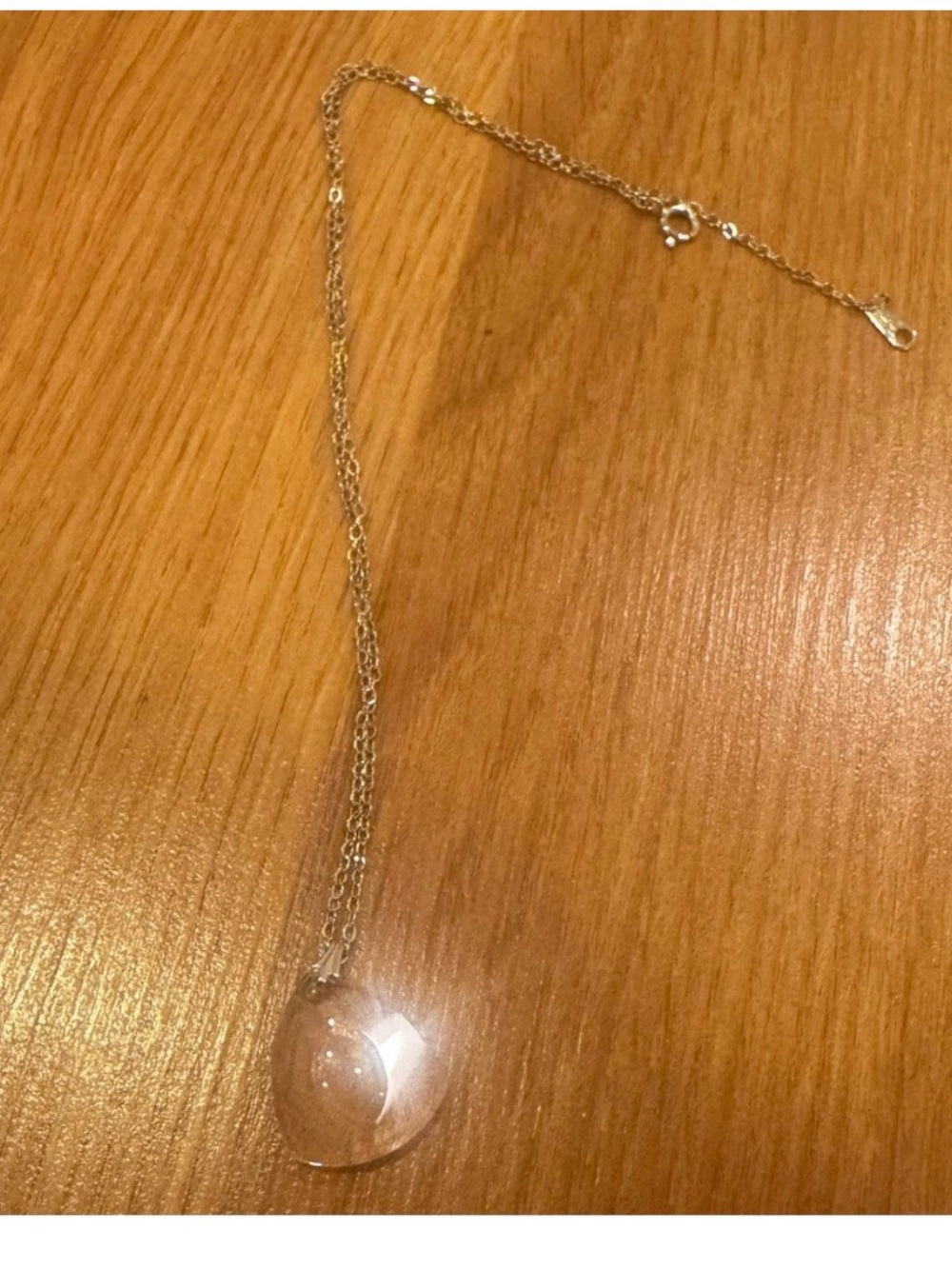 Gorham Sterling silver clear crystal pendant on sterling chain